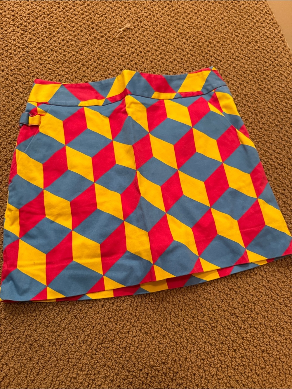 Royal & Awesome White Mini Skirt with Rainbow Logo Trim